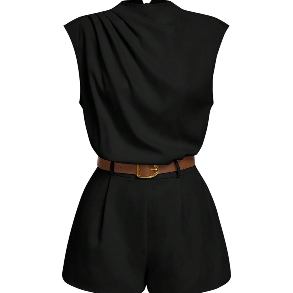 Black Sleeveless Romper (no belt) size small